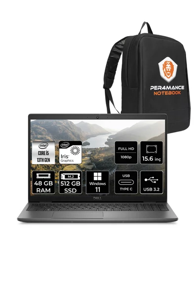 Dell  Latitude 3550 i5 1335U 48GB 512GB SSD 15.6'' FHD W11P N015L355015 & PER4 Çanta