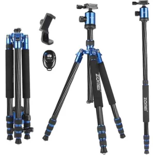 ZOMEI Z818C Profesyonel Taşınabilir Karbon Fiber Dijital Kamera ve Kamera Tripod Monopod Stant