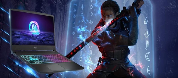 MSI NB KATANA A15 AI B8VG-434XTR R9-8940H 32GB DDR5 RTX4070 GDDR6 8GB 1TB SSD 15.6 FHD 144Hz DOS