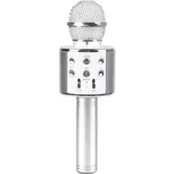 Pazariz Wster Ws-858 Usb-aux-sd Kart Girişli Wireless Bluetooth Karaoke Mikrofon - Gümüş