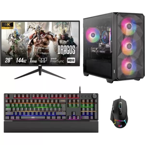 Dragos DRx6784 Ryzen 7 5700X 32GB 1TB NVMe 8GB RTX4060 28 İnç 4K Monitör Oyuncu Bilgisayarı