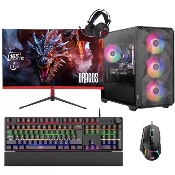 Dragos DRx6787 Ryzen 7 5700X 32GB 1TB NVMe 8GB RTX4060 23.8 Curved Kulaklık Oyuncu Bilgisyarı