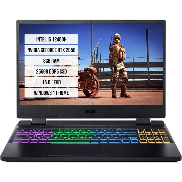 Acer AN515-58 NH.QMZEY.005 I5-12450H 8gb Ddr5 256GB SSD RTX2050-4GB 15.6'' 144Hz Windows 11 Home