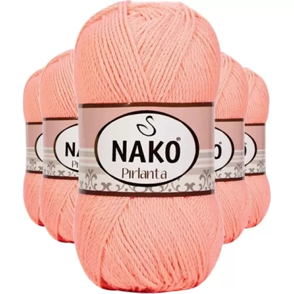 5 Adet Pırlanta Amigurumi El Örgü İpi Yünü Somon 3148