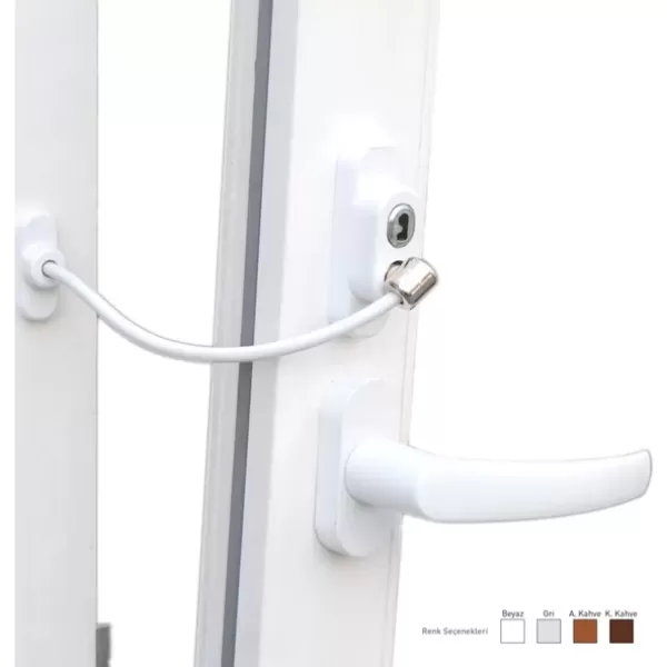 Anahtarlı Halatlı Pvc Kapı Pencere Emniyet Kilidi