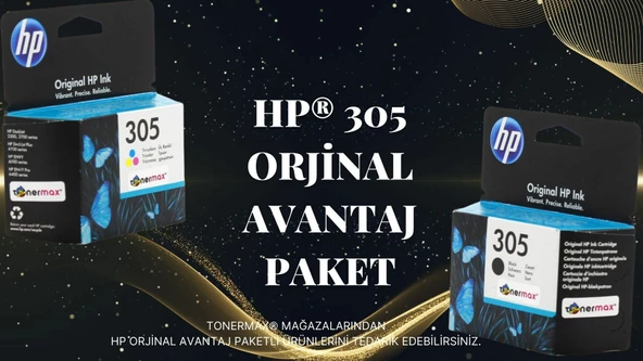 Hp Deskjet 2720 Orjinal Kartuş / Hp 305 Avantaj Paket Siyah ve Renkli Kartuş