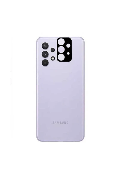 Samsung Galaxy A02S Kamera Lens Koruyucu Siyah Çerçeveli Korunaklı (3D K.C) Siyah