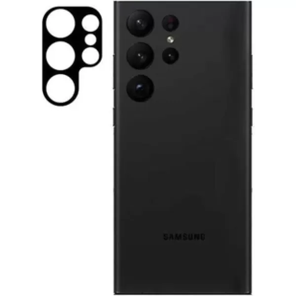 Samsung Galaxy S23 Ultra Kamera Lens Koruyucu Siyah Çerçeveli Korunaklı (3d K.c) Siyah