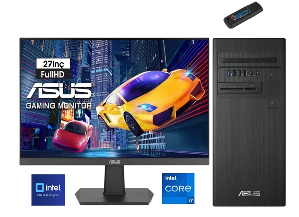 Asus S500TE-I7161TBB0D Intel I7-13700 16GB 1tb SSD Freedos 27" Monitör Masaüstü Blgisayar G1S500TE-I7161TBB0D08+ZETTAUSBBELLEK