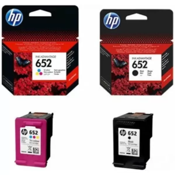 HP 652 Siyah ve Renkli Kartuş Seti (F6V24AE, F6V25AE)