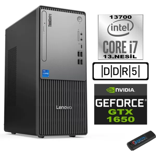 Lenovo Thinkcentre Neo 50T Gen5 Intel Core I7 13700 32GB Ddr5 1tb SSD Windows 11 Pro Nvidia GTX1650 165012UB000LTRW13+ZETTA Flash Bellek