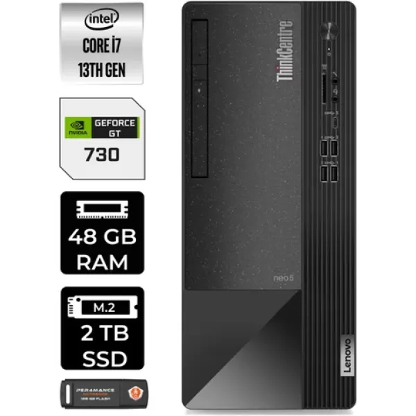 LENOVO Neo 50T i7 13700 48GB RAM 2TB SSD GT730/4GB FDOS 12JD0008TR MASAÜSTÜ PC & PER4 BELLEK