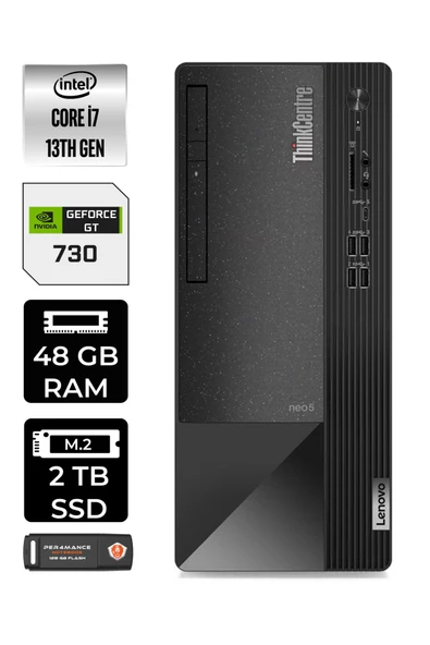 LENOVO Neo 50T i7 13700 48GB RAM 2TB SSD GT730/4GB FDOS 12JD0008TR MASAÜSTÜ PC & PER4 BELLEK