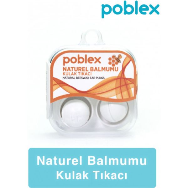 POBLEX Naturel Balmumu Kulak Tıkacı - Kulak Koruyucu Tıpası 2'li