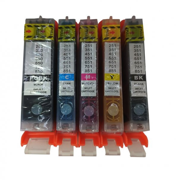 CANON iP8700 iP8750 iX6850 UYUMLU KOLAY DOLAN KARTUŞ 5 RENK (DOLU)