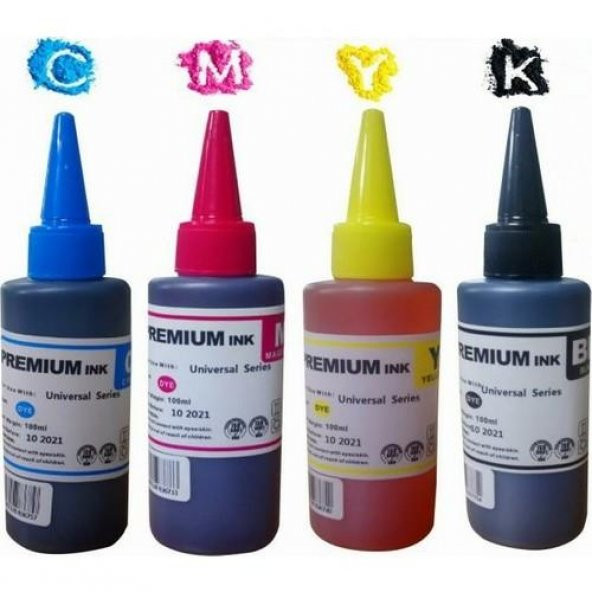 Photo Print Premium Epson T664 L3050 L3060 L3070 Uyumlu 4 Renk Kaliteli Mürekkep Seti 4 x 100 ml