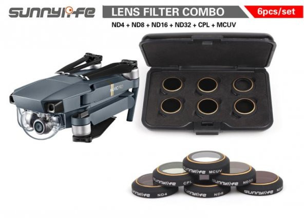 DJI Mavic Pro Alpine White Kamera Lens İçin 6 lı Filtre Seti MCUV/CPL/ND4/ND8/ND16 /ND32