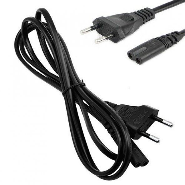 LCD LED TV GÜÇ KABLOSU 1,5 METRE POWER , 220 VOLT 2 PİN OLUKLU ENERJİ ELEKTRİK GÜÇ POWER KABLOSU
