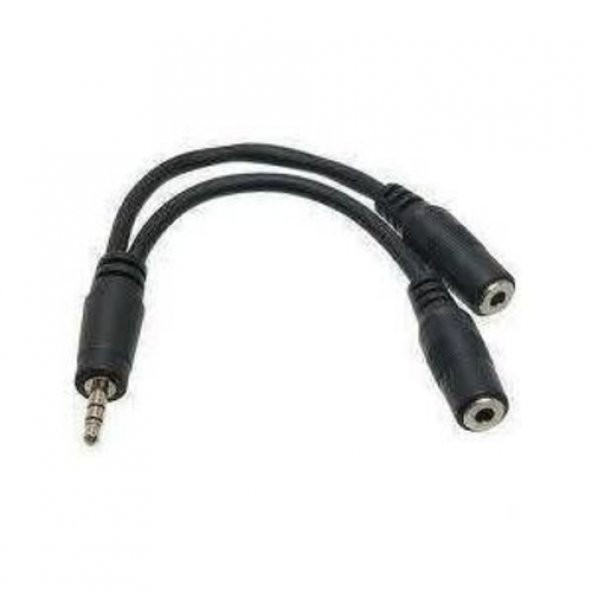 Kulaklık Çoklayıcı 3.5 Mm Erkek/2 Stereo Dişi 20 Cm Kablo