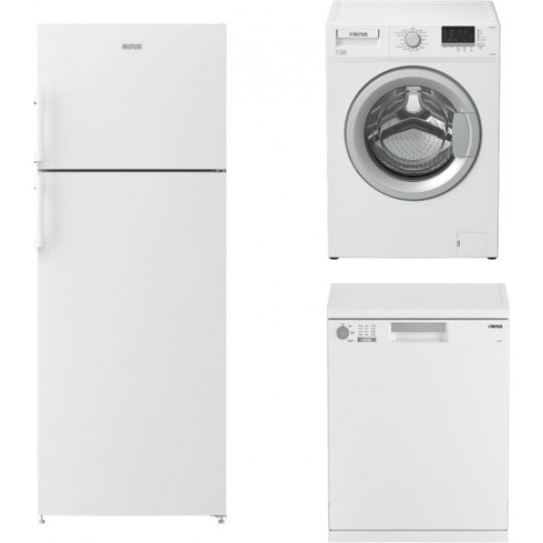 Ekonomik Düğün Paketi (Paket 1) AL 413 P Bulaşık Makinesi AL-7101 L Çamaşır Makinesi AL-355 B buzdolabı