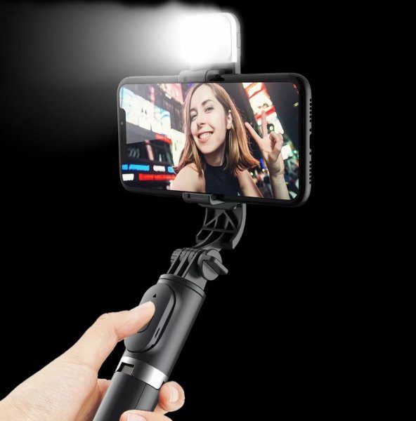 gaman Işıklı Tripod Bluetooth Kumandalı Üçü Birarada Selfie Çubuğu