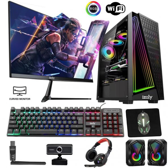 İzoly N12S i5-3470 16GB 256GB SSD RX550 4GB 24" Oyuncu Masaüstü Bilgisayar