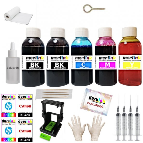CANON (E404 E414 E464 E474 E484) KARTUŞ MÜREKKEP DOLUM SETİ PG 46 CL 56 5x100ML MÜREKKEP