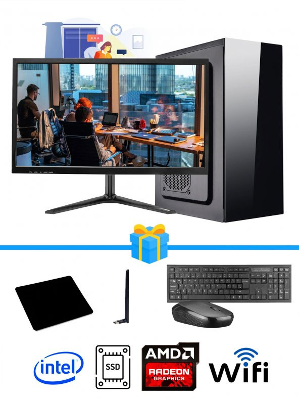 RAMTECH WORKFORCE OF510-041 i5-10400F 16GB RAM 256GB SSD R5 230 T-21,5 MASAÜSTÜ OFİS BİLGİSAYAR