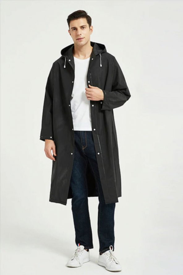 Dream Plus Su Geçirmez İthal Kumaş Yağmurluk Unisex Siyah
