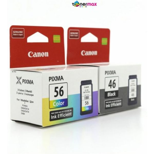 Canon PG-46 /CL-56 Pixma E404/E414/E464/E484 Siyah ve Renkli Kartuş Kampanyalı