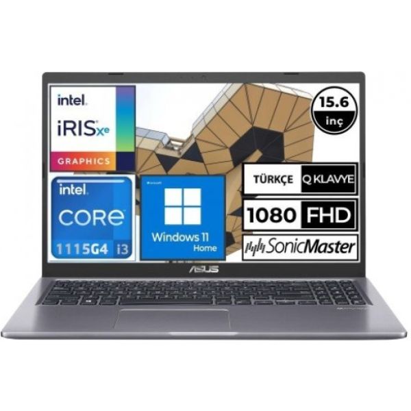 Asus X515EA-BQ868W Intel Core I3 1115G4 20GB Ram 256GB SSD 15.6" Fhd Windows 11 Home Dizüstü Bilgisayar Çanta Hediyeli