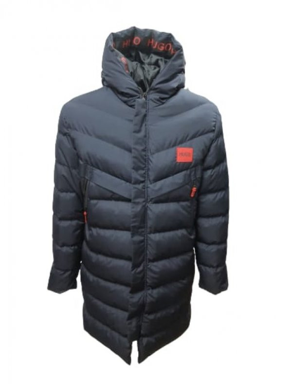 Hugo Boss H213983 Erkek Kapüşonlu Spor Şişme Kaban - H213983 - Lacivert - ST01345-Lacivert-S