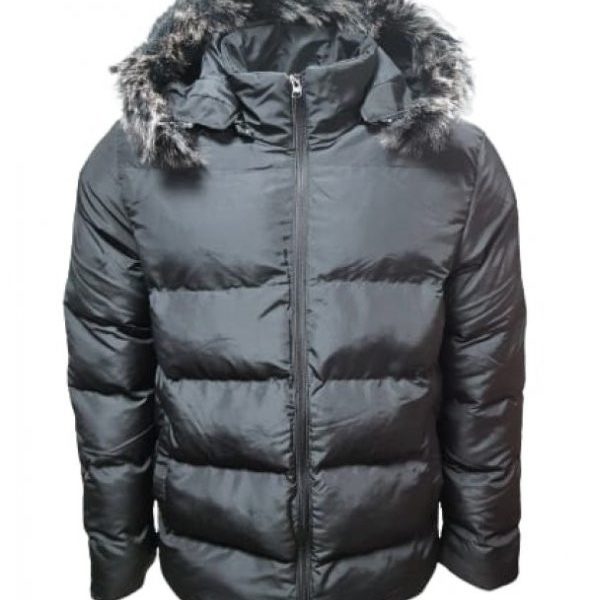 Zagmen Z01325 Erkek Kapüşonu Kürklü İçi Peluşlu Şişme Mont - Z01325 - Siyah - ST01325-Siyah-L