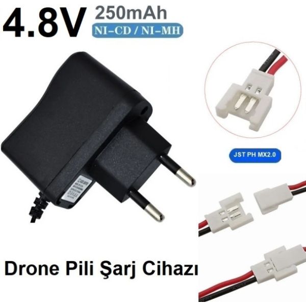 Drone Pili Şarj Cihazı Jst Ph Mx2.0 Fiş Güç Adaptörü 4.8v 250mah Çıkış (2 YIL GARANTİLİ)