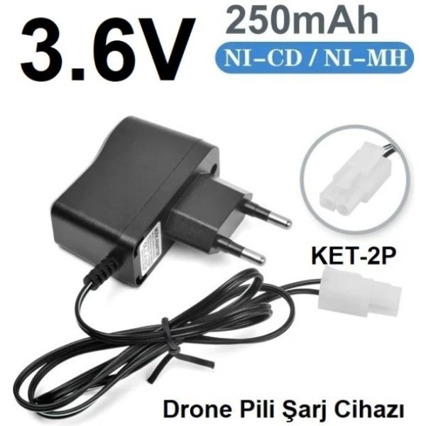 Drone Pili Şarj Cihazı Ket-2p Fiş Güç Adaptörü 3.6v 250mah Çıkış 2 YIL GARANTİLİ