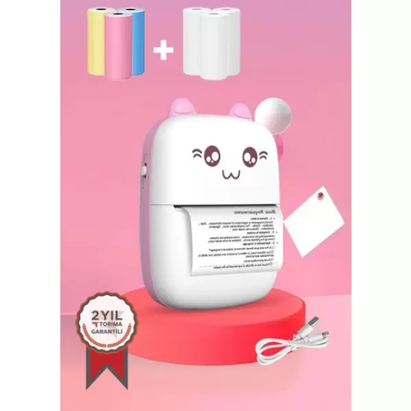 Torima C9 Pembe Mini Yazıcı Mini Taşınabilir Termal Yazıcı Kablosuz Bağlantı Ap Kontrol