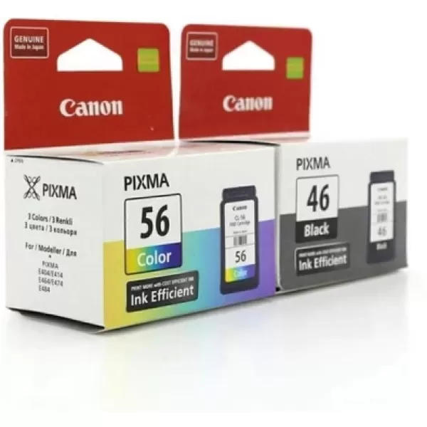 Canon PG-46 Renkli + CL 56 Siyah 2'li Kartuş Seti