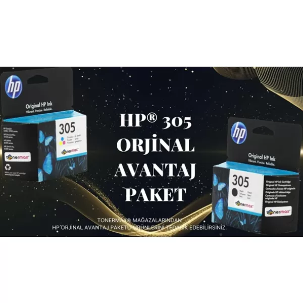 Hp Deskjet 2710 Orjinal Kartuş / Hp 305 Avantaj Paket Siyah ve Renkli Kartuş