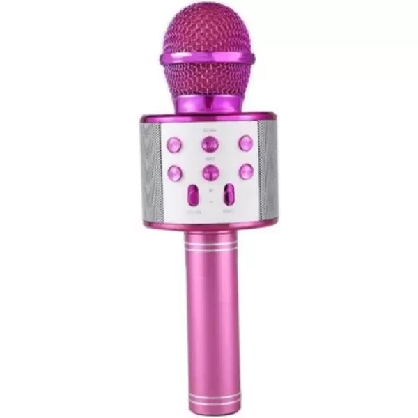 Pazariz Ws-858 Usb-aux-sd Kart Girişli Wireless Bluetooth Karaoke Mikrofon - Pembe