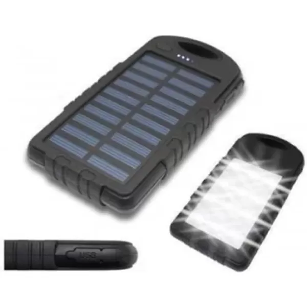 Pazariz Solar Powerbank 10.000 Mah Güneş Enerjili Powerbank 12 Led Işıklı