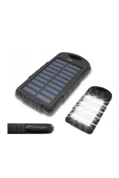 Pazariz Solar Powerbank 10.000 Mah Güneş Enerjili Powerbank 12 Led Işıklı