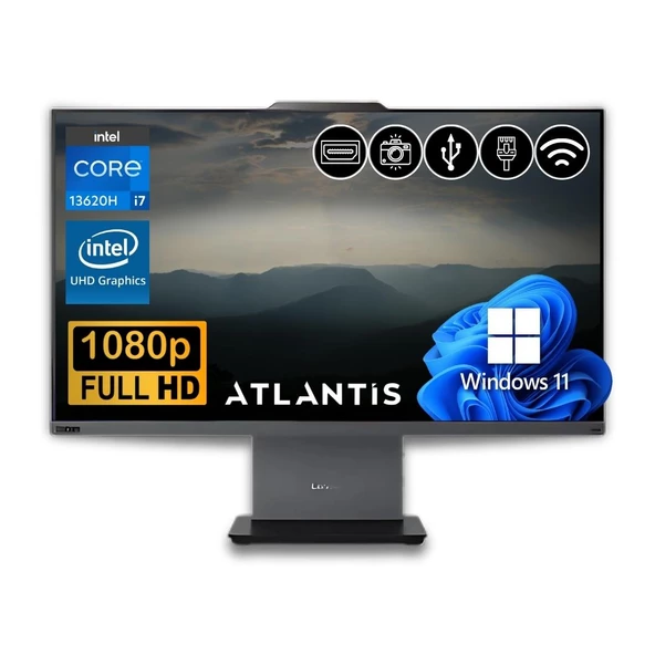 Lenovo ThinkCentre Neo 50A 24 Gen 5 i7-13620H 32GB 512GB M.2 SSD 12SC000KTR ATL27 23.8" W11Pro All In One Bilgisayar