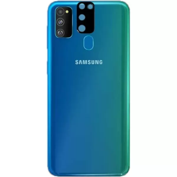 Samsung Galaxy M30s Kamera Lens Koruyucu Siyah Çerçeveli Korunaklı -3d K.c! Siyah