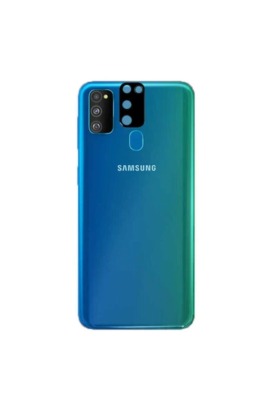 Samsung Galaxy M30s Kamera Lens Koruyucu Siyah Çerçeveli Korunaklı -3d K.c! Siyah