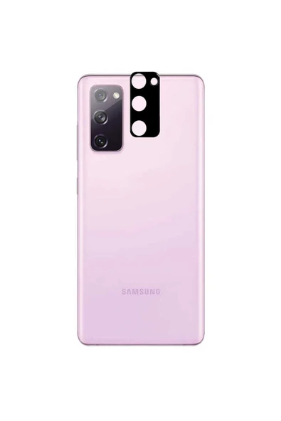 Samsung Galaxy S20 FE Kamera Lens Koruyucu Siyah Çerçeveli Korunaklı (3D K.C) Siyah