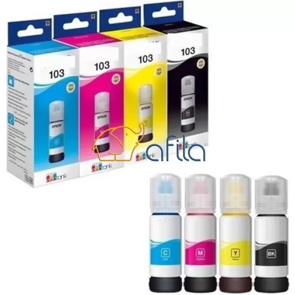 Epson EcoTank L3160 Şişeli Mürekkep Siyah 70ml (Muadil) 4'lü SET