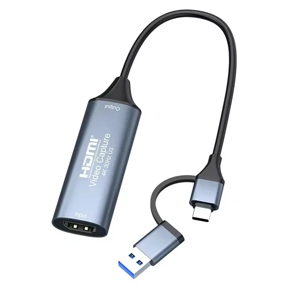 4K 1080P USB 2.0 HDMI USB C TO TYPE-C ADAPTÖRÜ İLE YAKALAMA KARTI