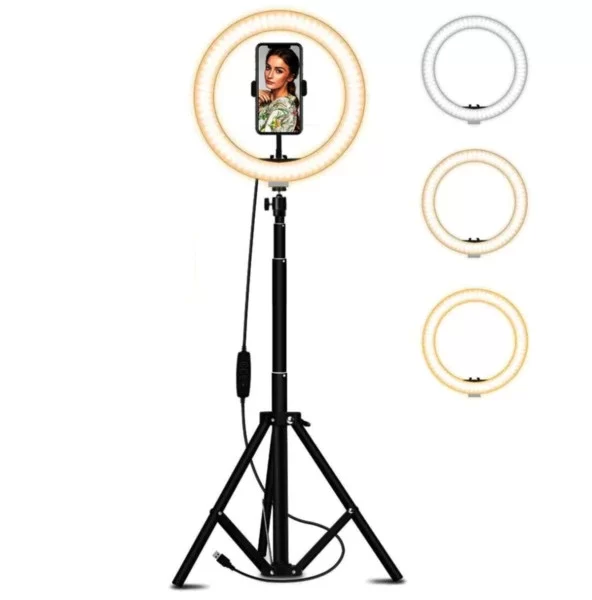 Youtuber Led Işıklı Halka 13 Inch Selfie/yayıncı/makyaj Işığı 210 Cm Tripod