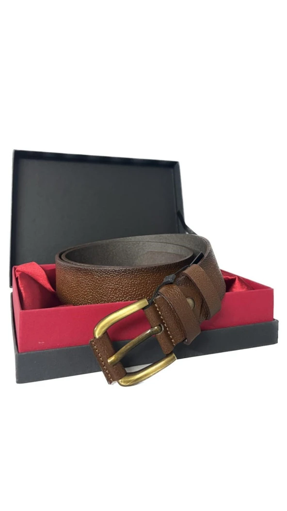 Fossil Tasado Kahverengi Hakiki Düz Deri Spor 4 cm Erkek Kemeri-125