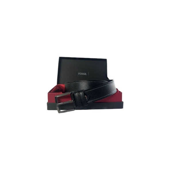 Fossil Siyah Hakiki Deri Spor Erkek Kemeri 4cm-115CM